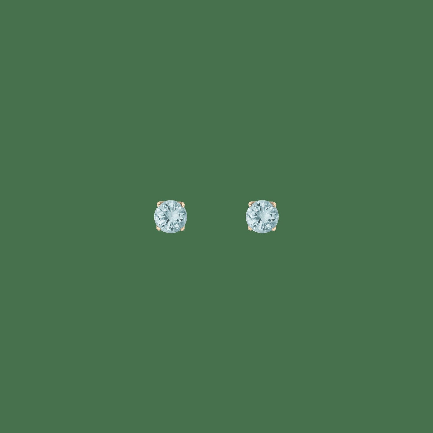 Round Gemstone Solitaire Stud Earrings
