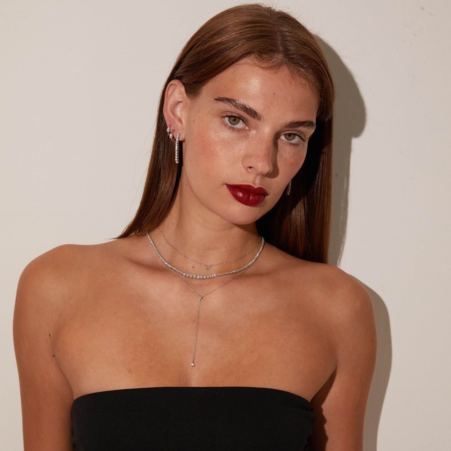 Lab Grown Diamond Graduated Modern Tennis Necklace