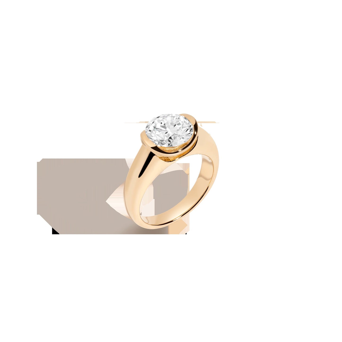 3ct Round Lab Grown Diamond Floating Signet Ring
