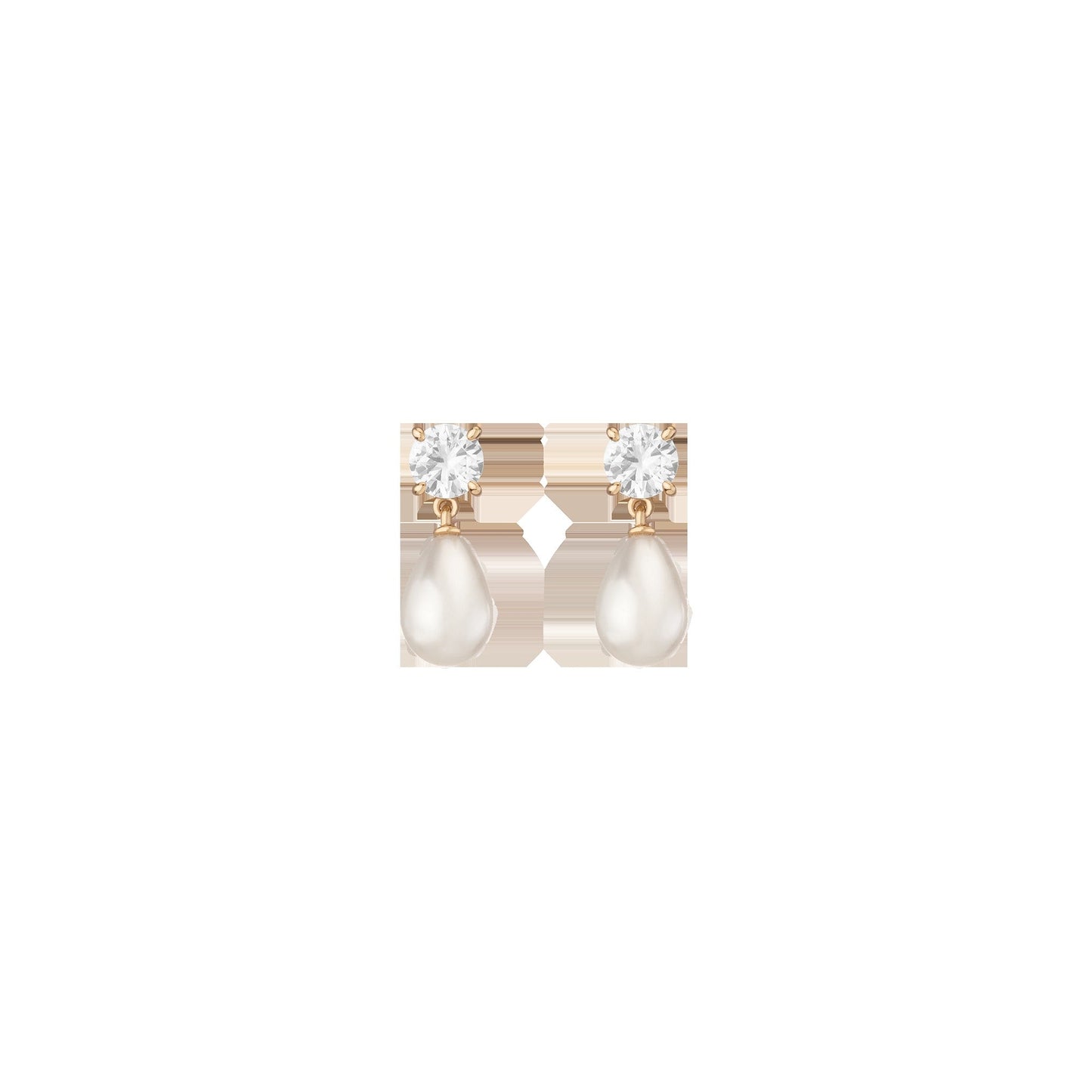 Lab Grown Diamond Pearl Drop Earrings
