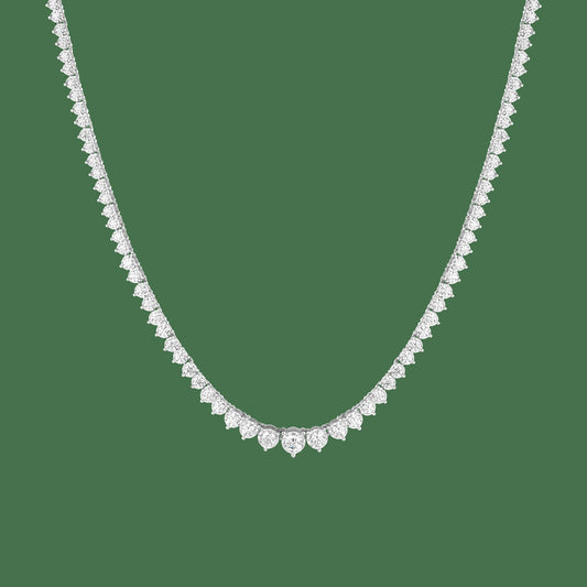 Three-Prong Graduated Tennis Necklace