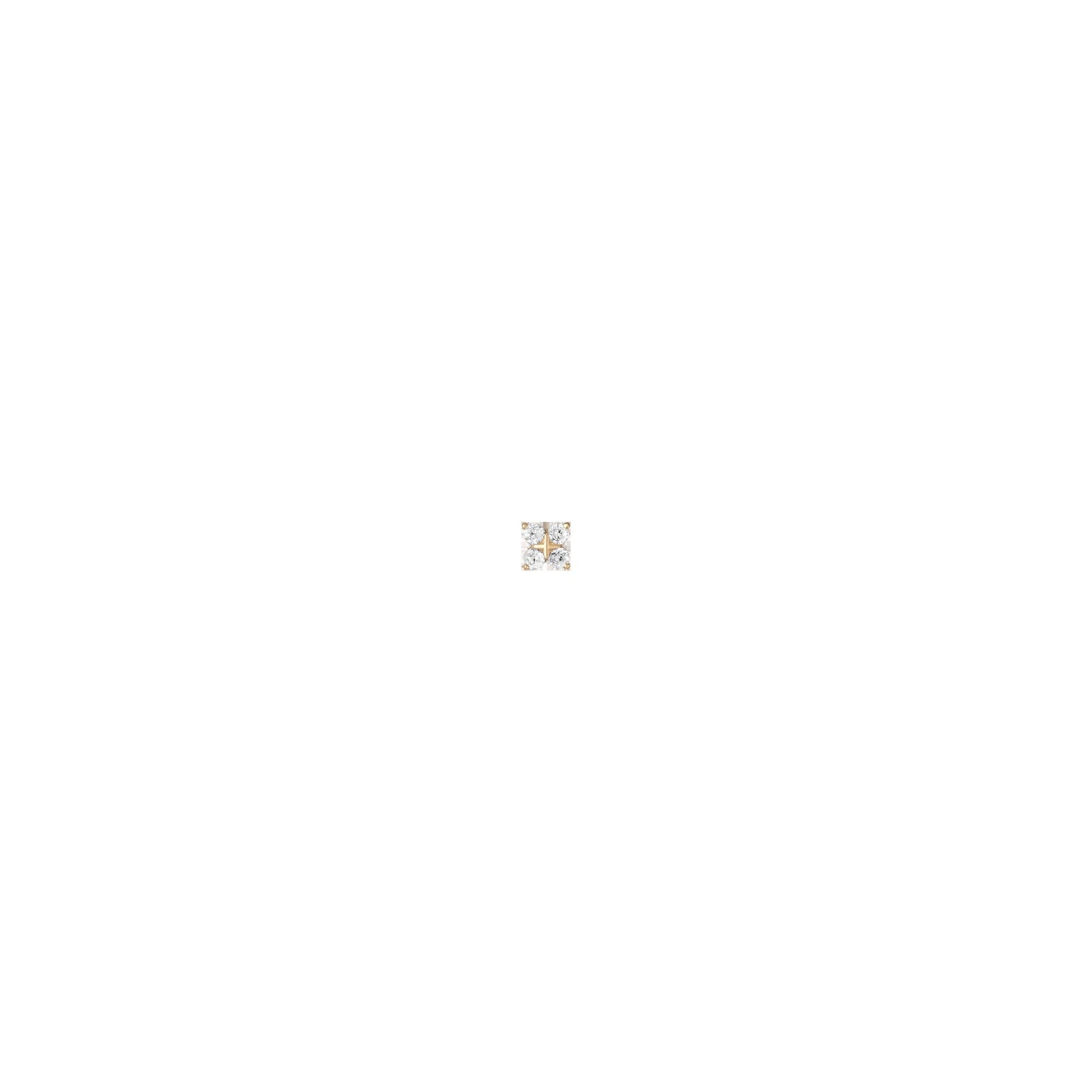 Lab Grown White Sapphire Wildflower Stud Earrings