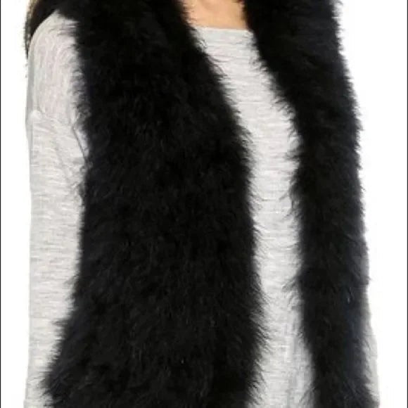 CLUB MONACO REAL FEATHER VEST SIZE XS BLACK