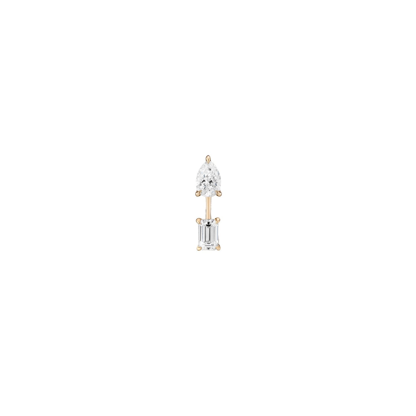 Lab Grown Diamond Ear Jacket - 0.5ct Emerald Bottom Stone