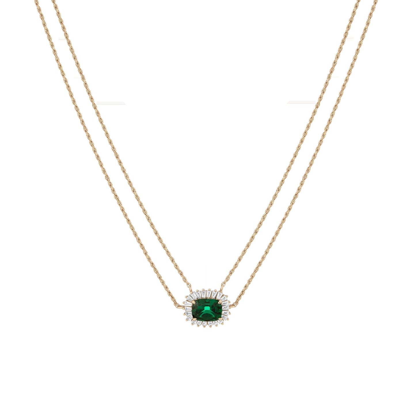 Lab Grown Green Emerald Alexandra Necklace