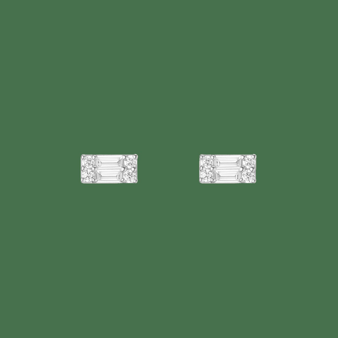 Baguette Lab Grown Diamond Illusion Studs (Large)