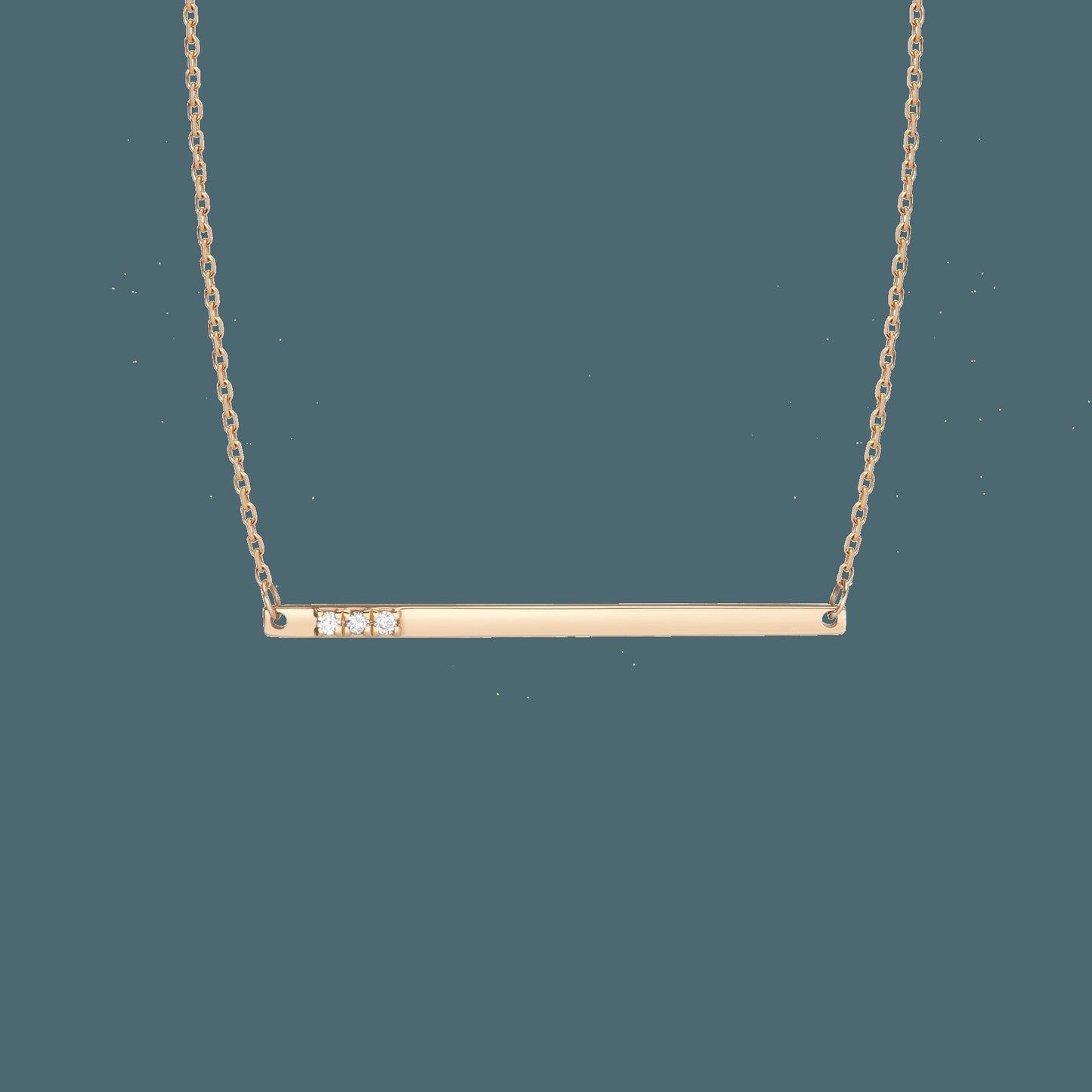 Gold Bar Necklace With Diamonds