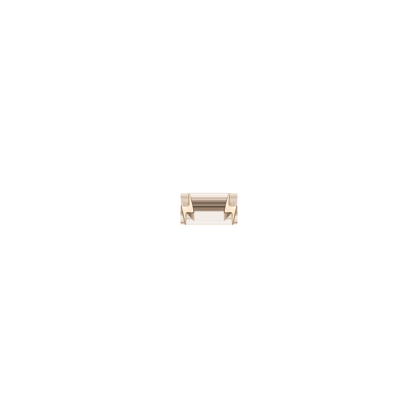 Gold Bolt Stud Earrings - Flat Back