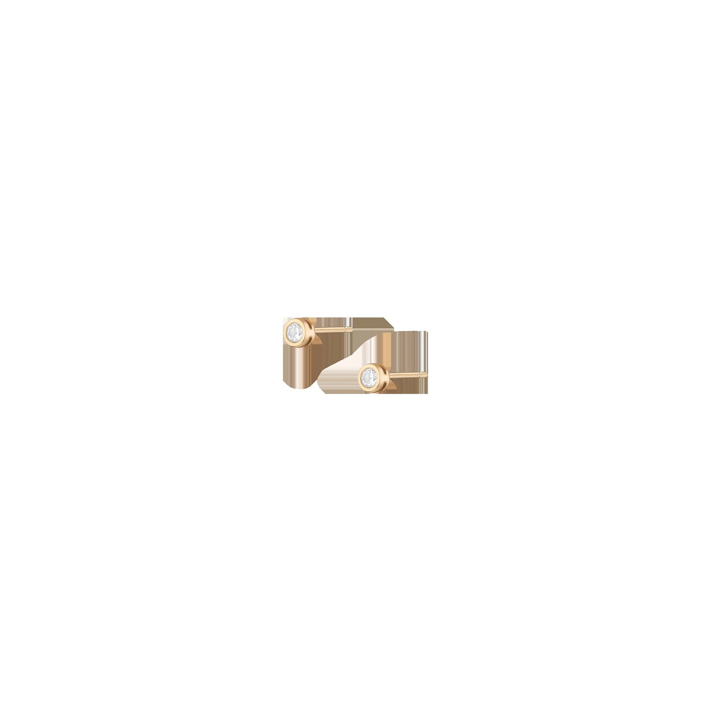 Aurate x Wilson: Lab Grown White Sapphire Bezel Stud Earrings