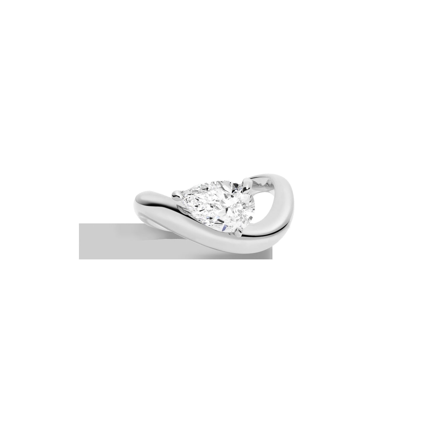 2ct Pear Lab Grown Diamond Floating Ring