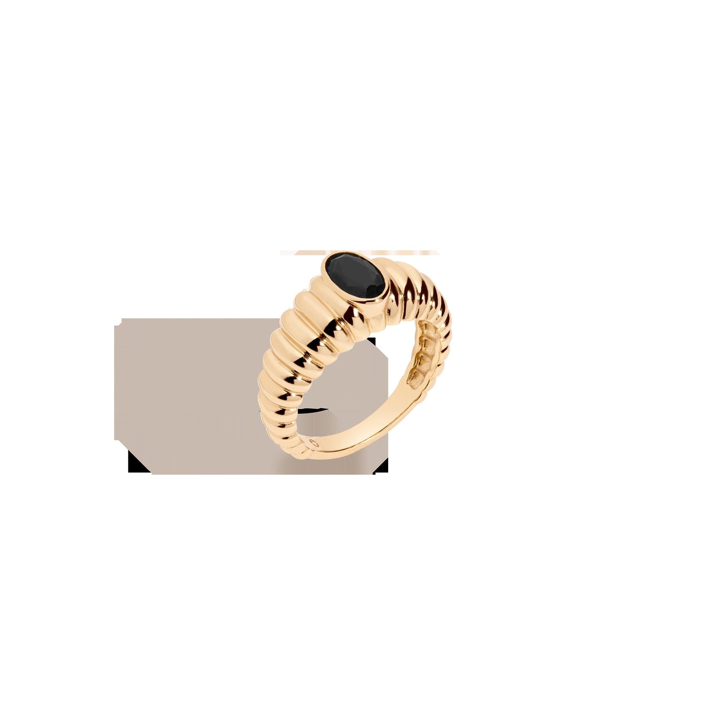 Lab Grown Black Sapphire Art Deco Ring