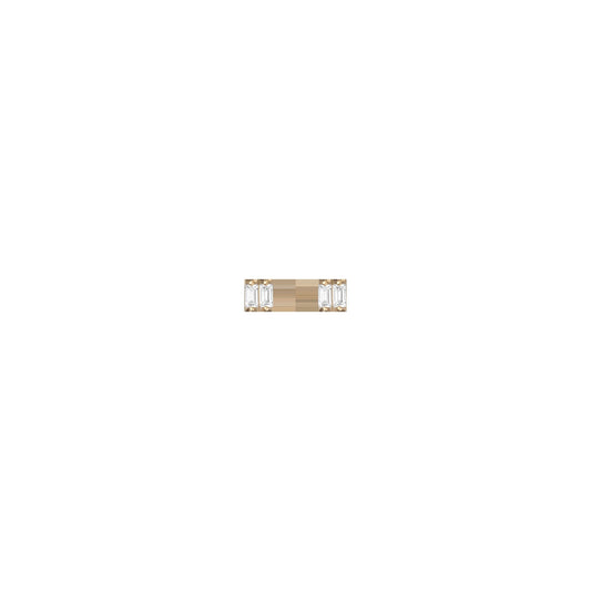 Lab Grown White Sapphire Stacked Baguette Earrings - Flatback
