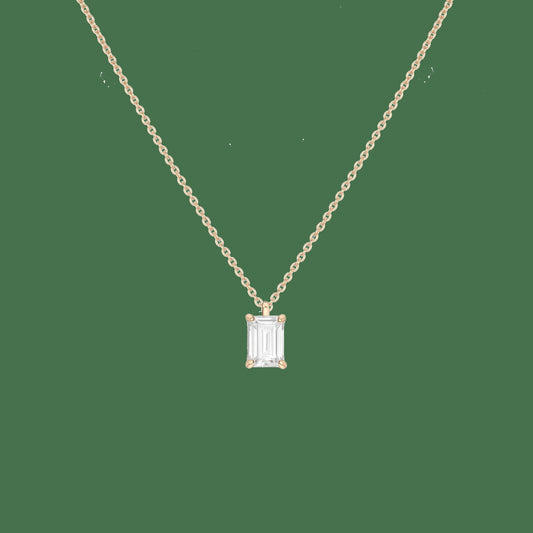 Emerald Gemstone Solitaire Necklace