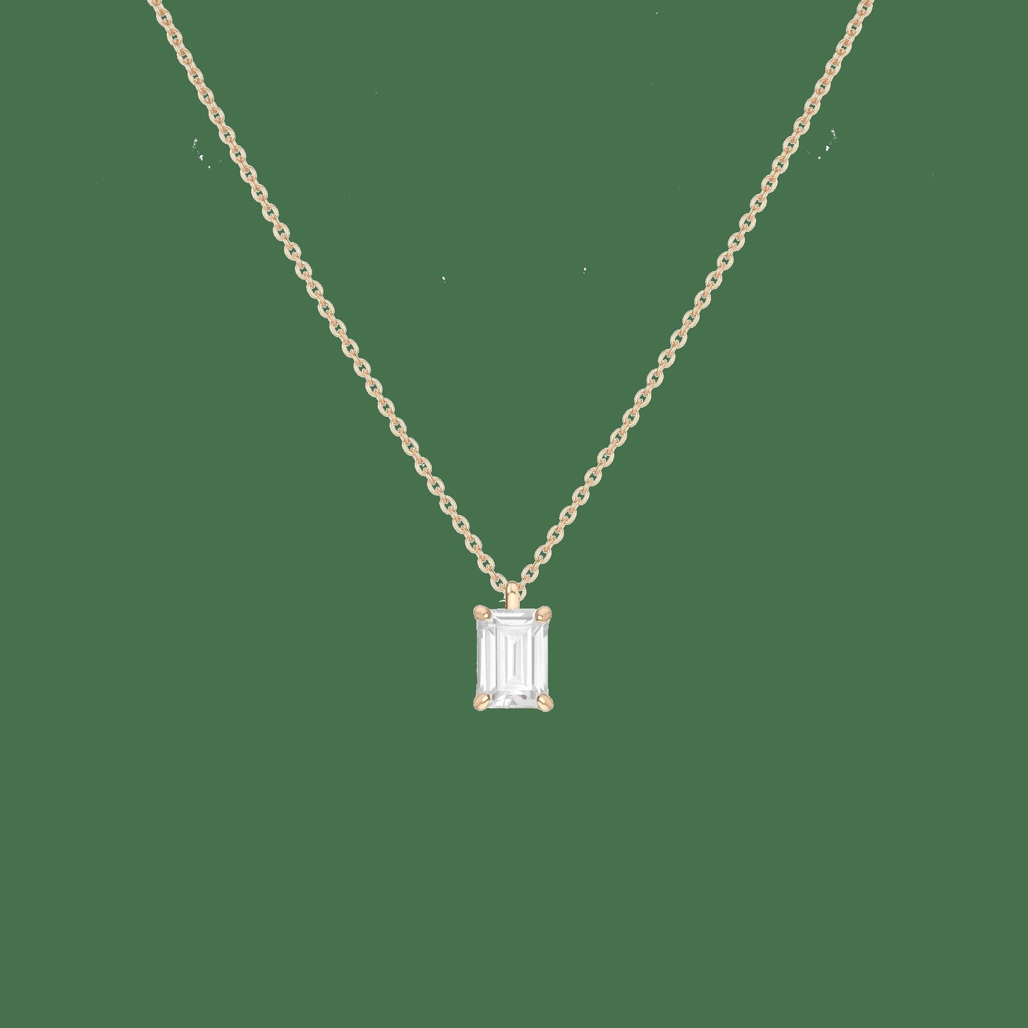 Emerald Gemstone Solitaire Necklace