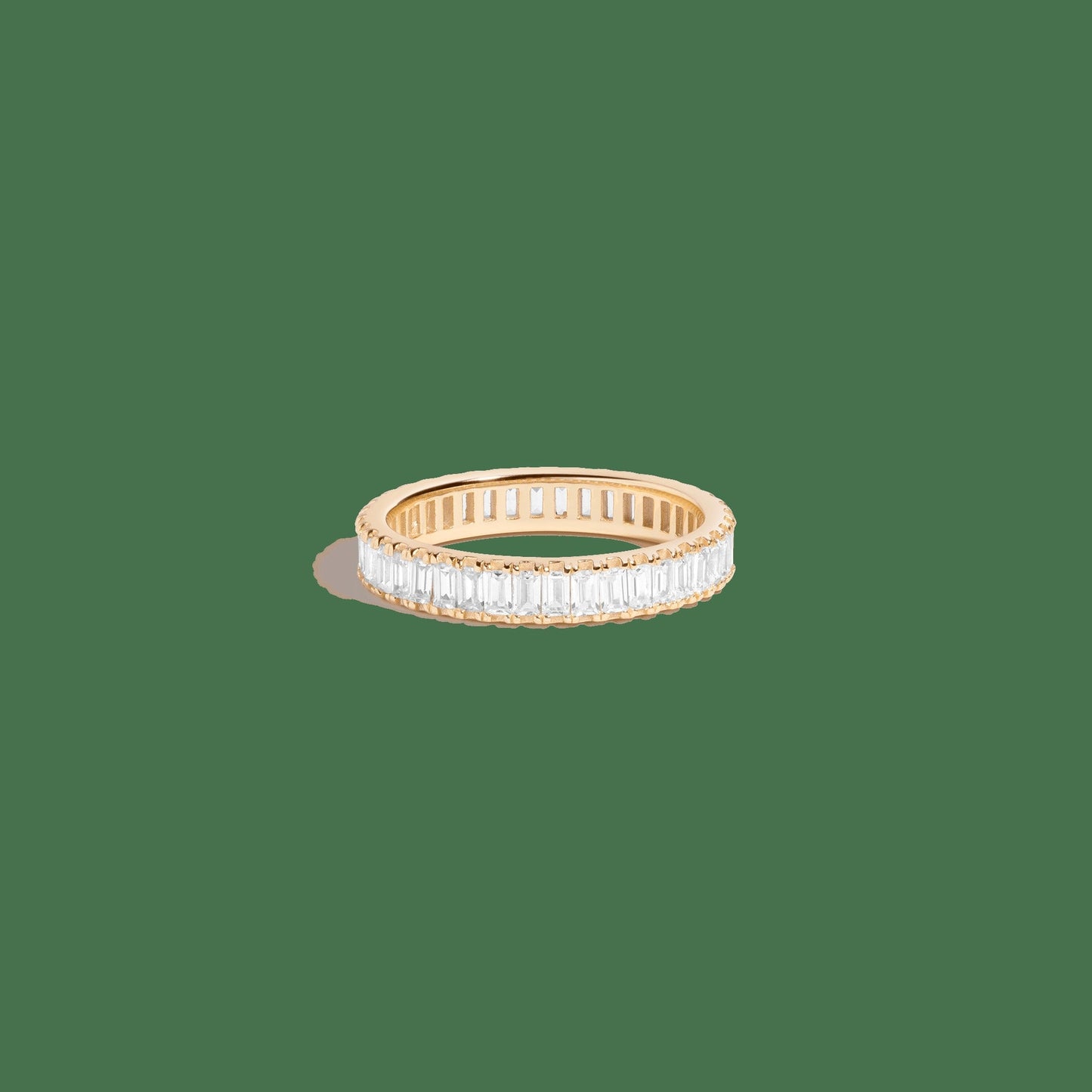 Lab Grown White Sapphire Baguette Eternity Ring
