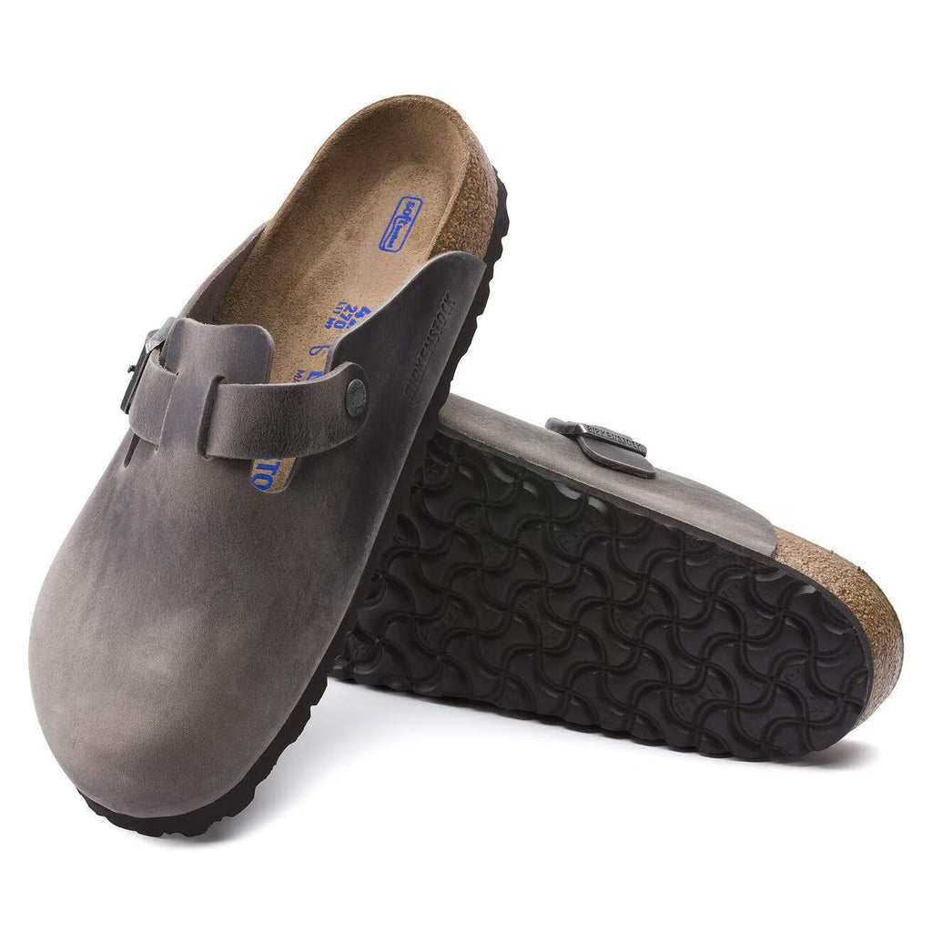 Birkenstock Men's Boston Soft Footbed Oiled Leather - Iron