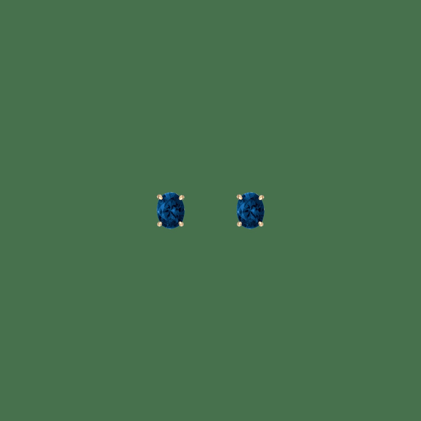 Oval Gemstone Solitaire Stud Earrings