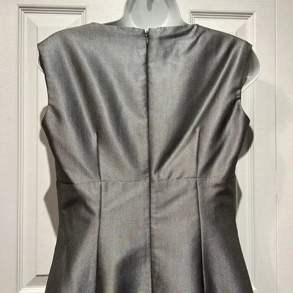 Calvin Klein Silver/Grey Sleeveless Empire Waist Dress Size 6