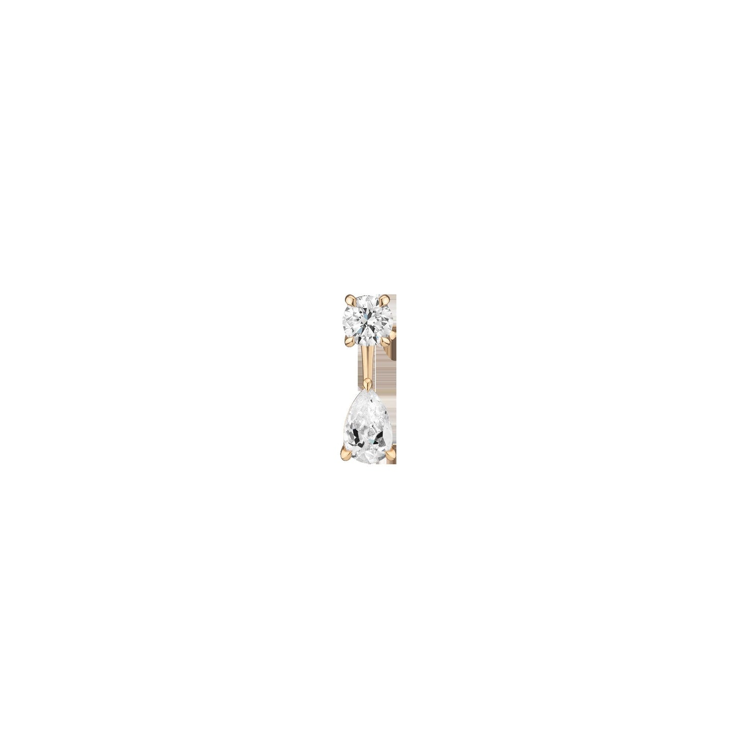 Lab Grown Diamond Ear Jacket - 1ct Pear Bottom Stone
