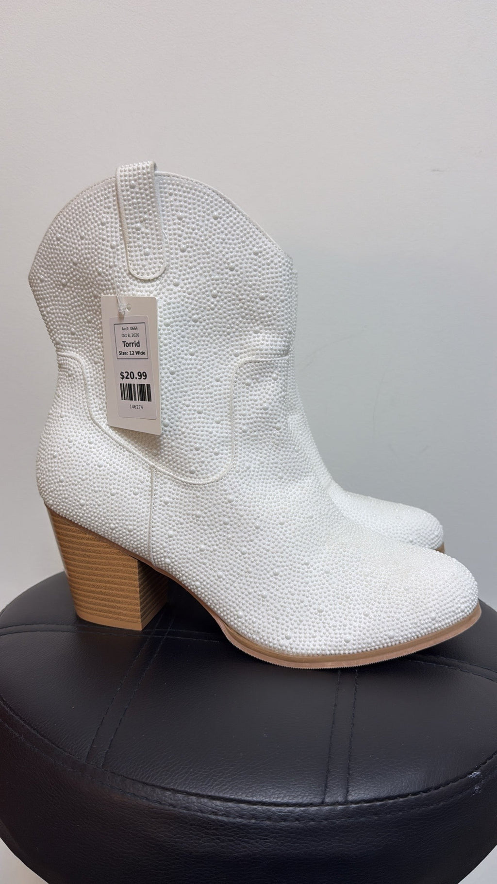 Torrid White Boots, 12 Wide