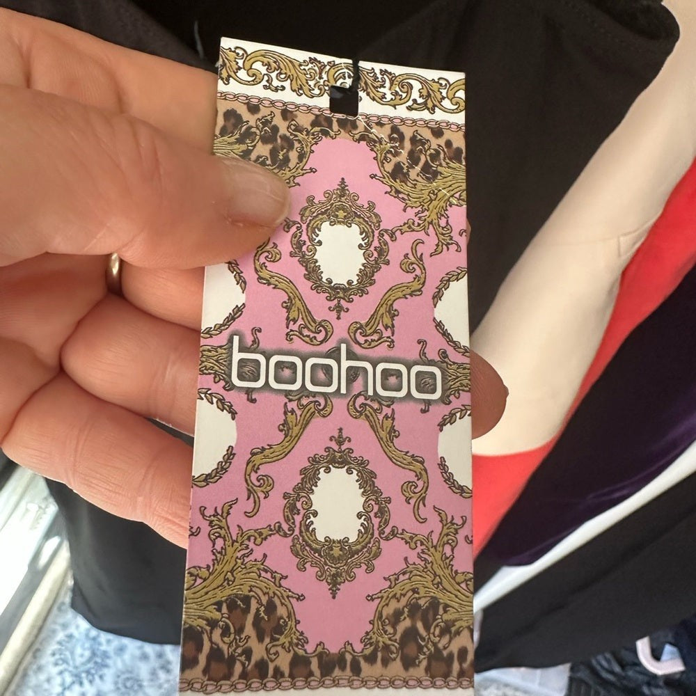 Boohoo Black Strapless Jumpsuit Size 8