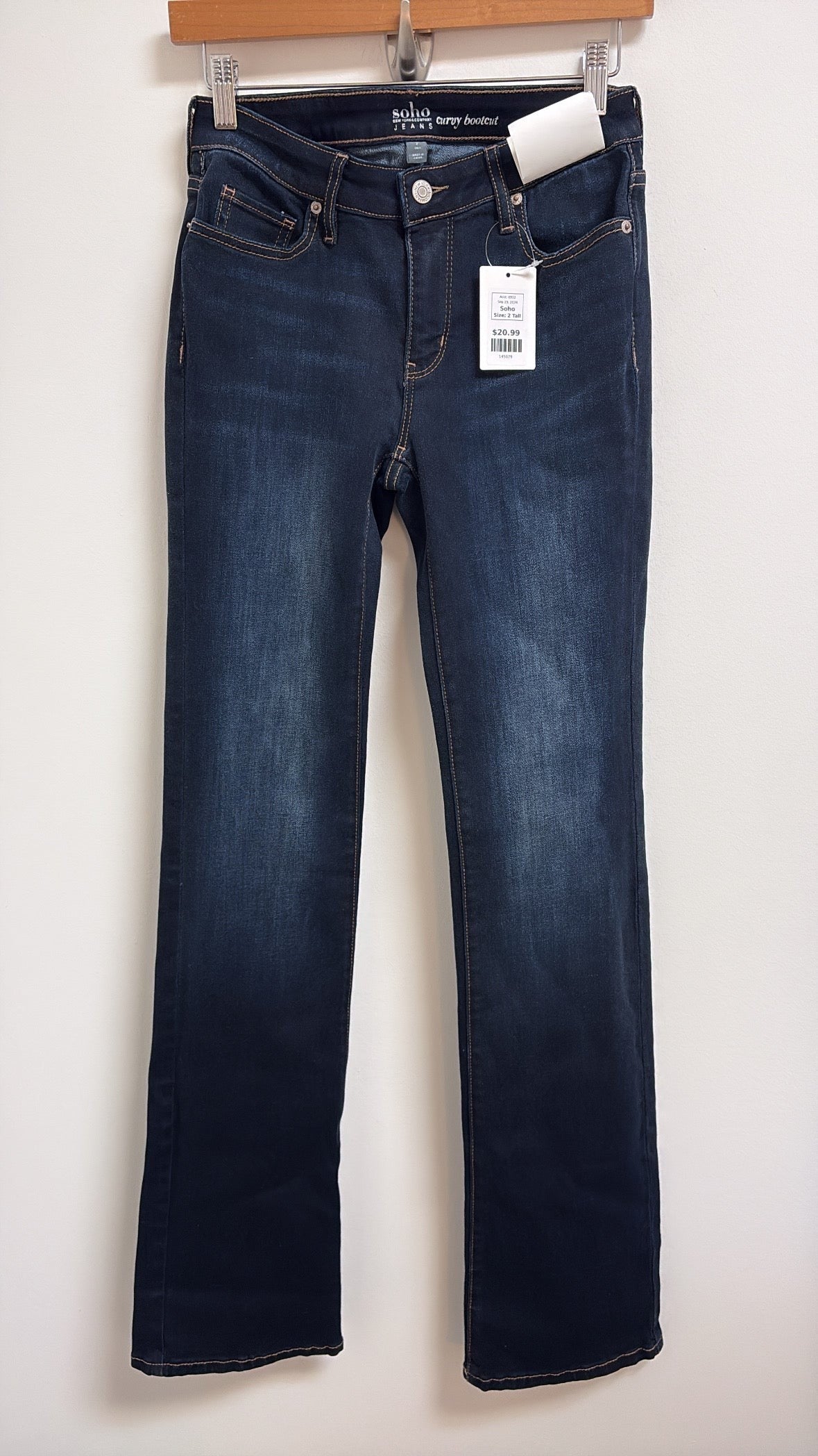 New Soho Curvy Bootcut 35" Inseam Jeans, 2 Tall
