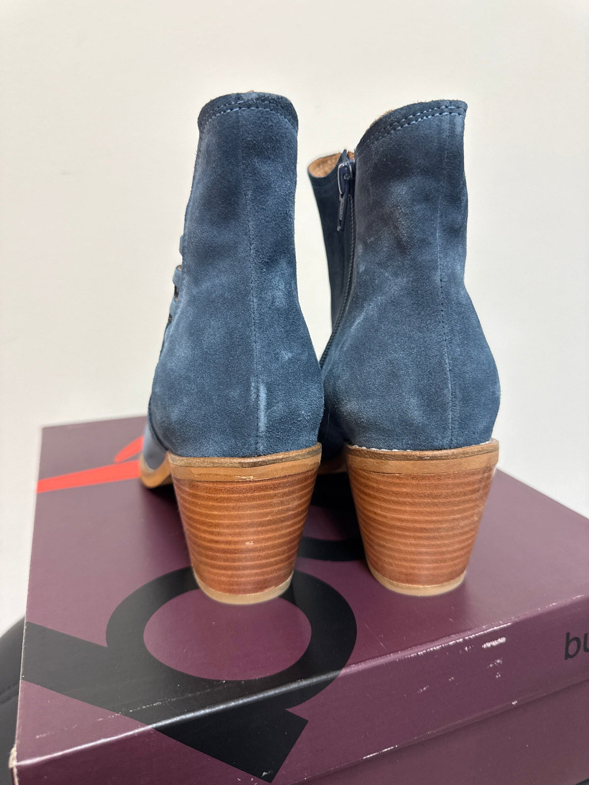 New Bueno Veronika Indigo Suede Boots, 41 (10-10.5) retail $150