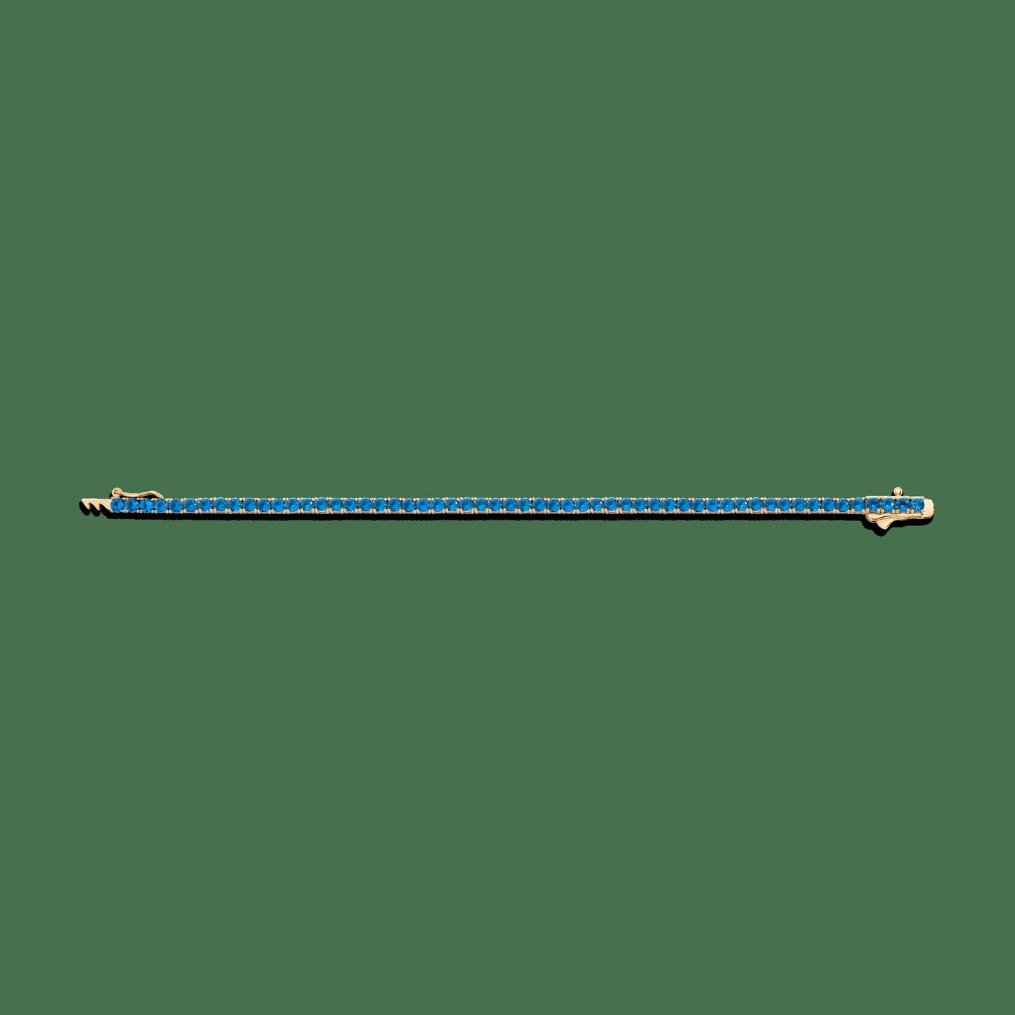 Lab Grown Blue Topaz Tennis Bracelet
