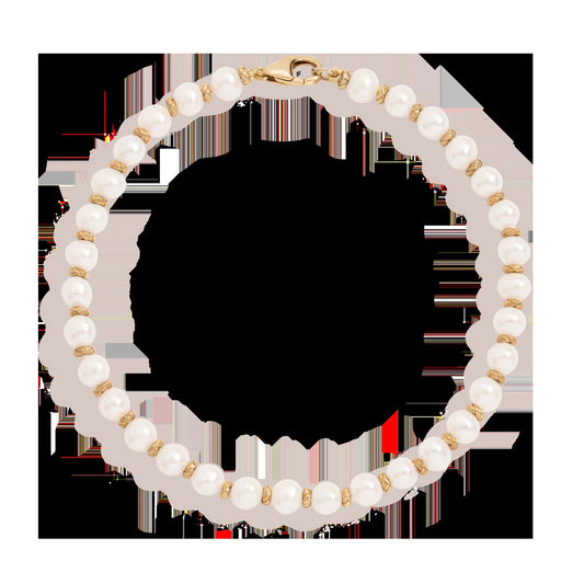 Aurate x Marilyn Monroe: Gold Knot Pearl Bracelet