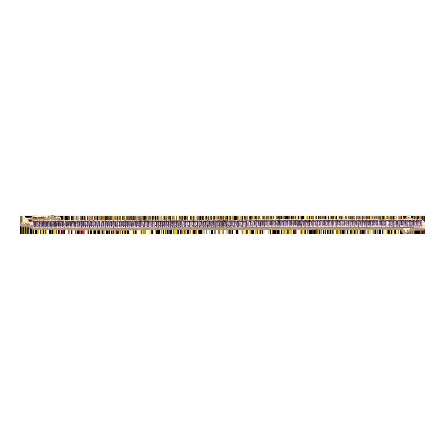 Lab Grown Amethyst Baguette Tennis Bracelet