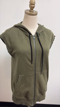 Evereve Green Hoodie Vest, XS