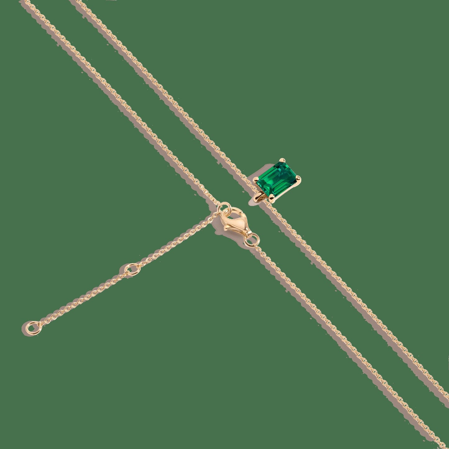 Emerald Gemstone Solitaire Necklace