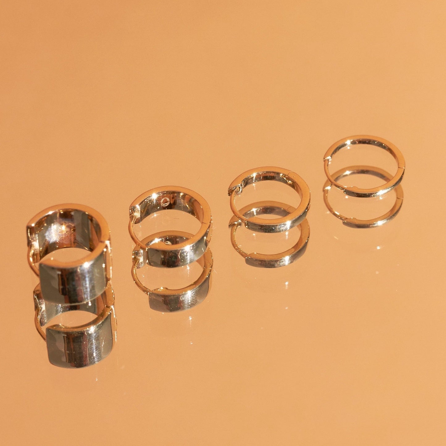 Skinny Gold Hinged Huggie Earrings (12mm)