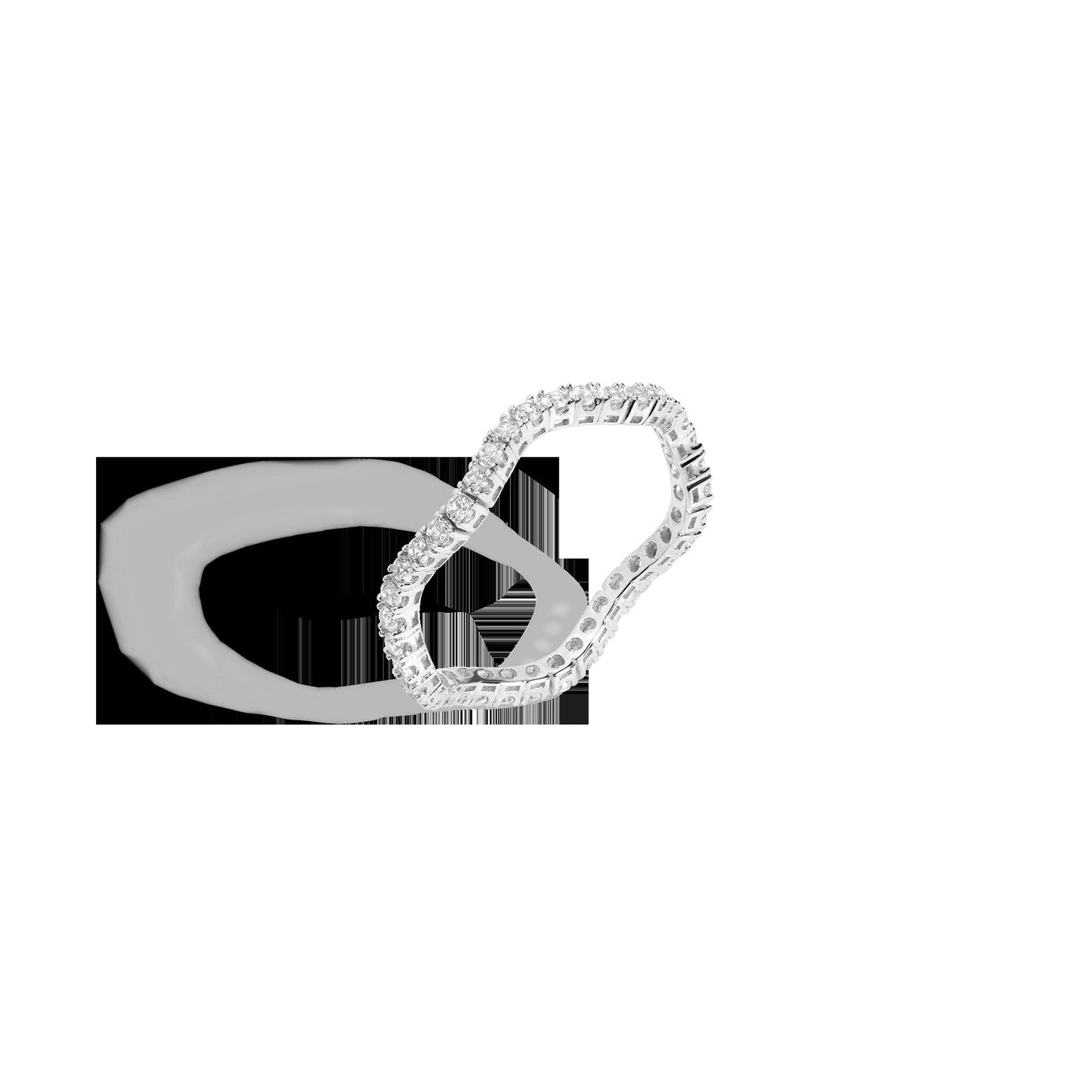 Lab Grown White Sapphire Wave Ring