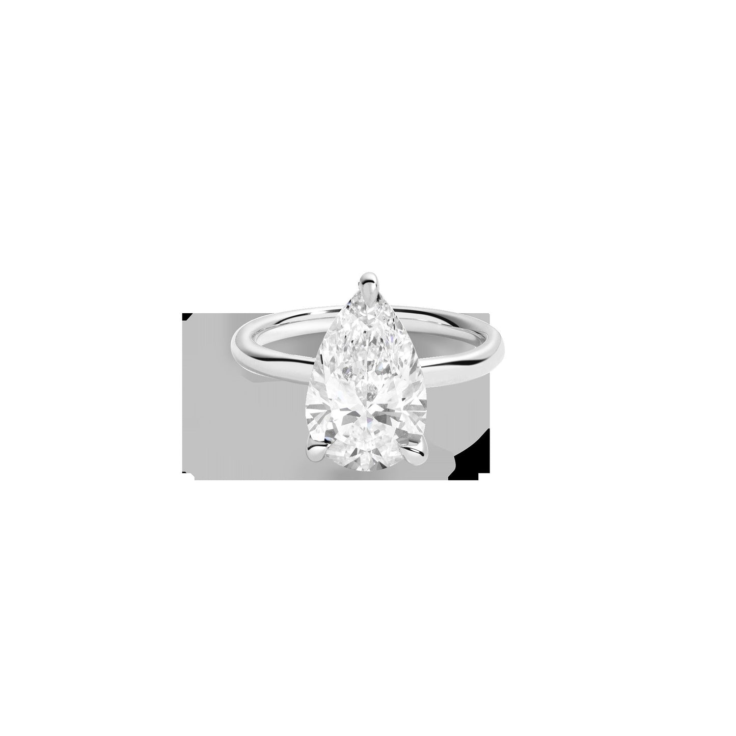 4ct Pear Lab Grown Diamond Solitaire Ring