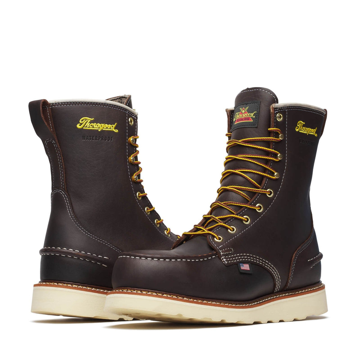 Thorogood 1957 Series – Waterproof – 8′′ Briar Pitstop Safety Toe – Moc Toe MAXWear WedgeTM
