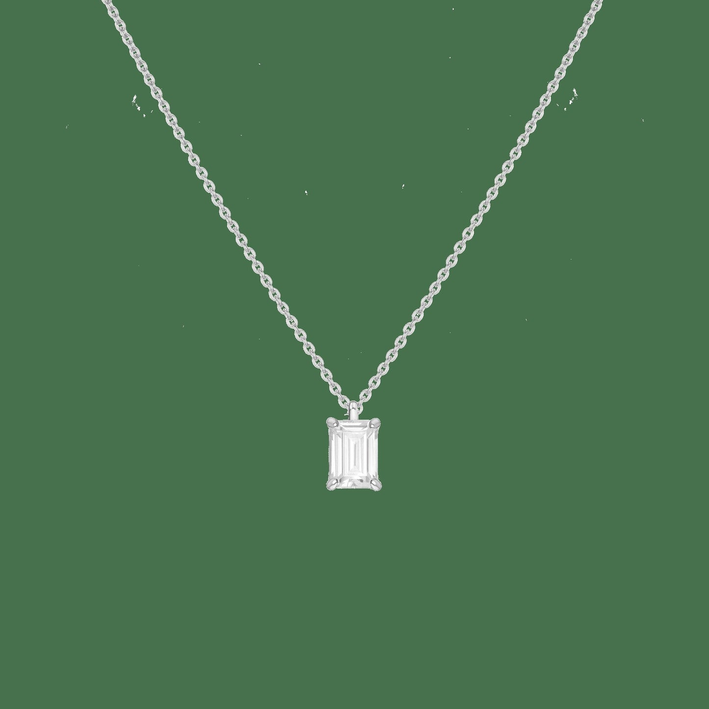 Emerald Gemstone Solitaire Necklace