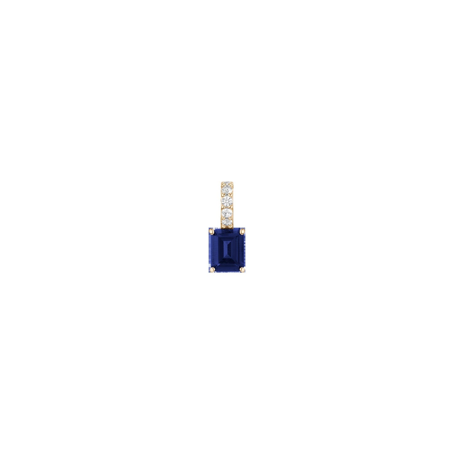 Emerald Cut Tennis Charm Pendant
