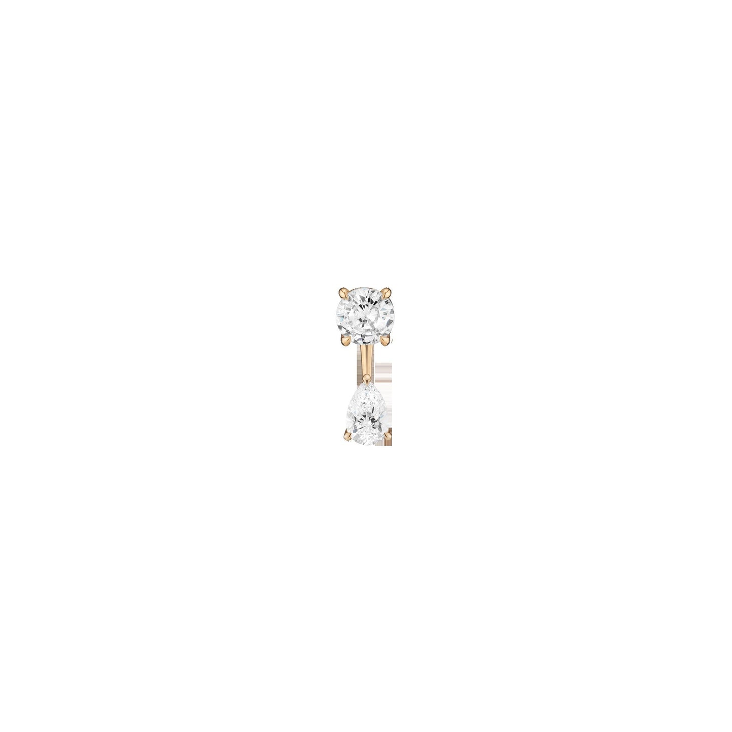 Lab Grown Diamond Ear Jacket - 0.5ct Pear Bottom Stone