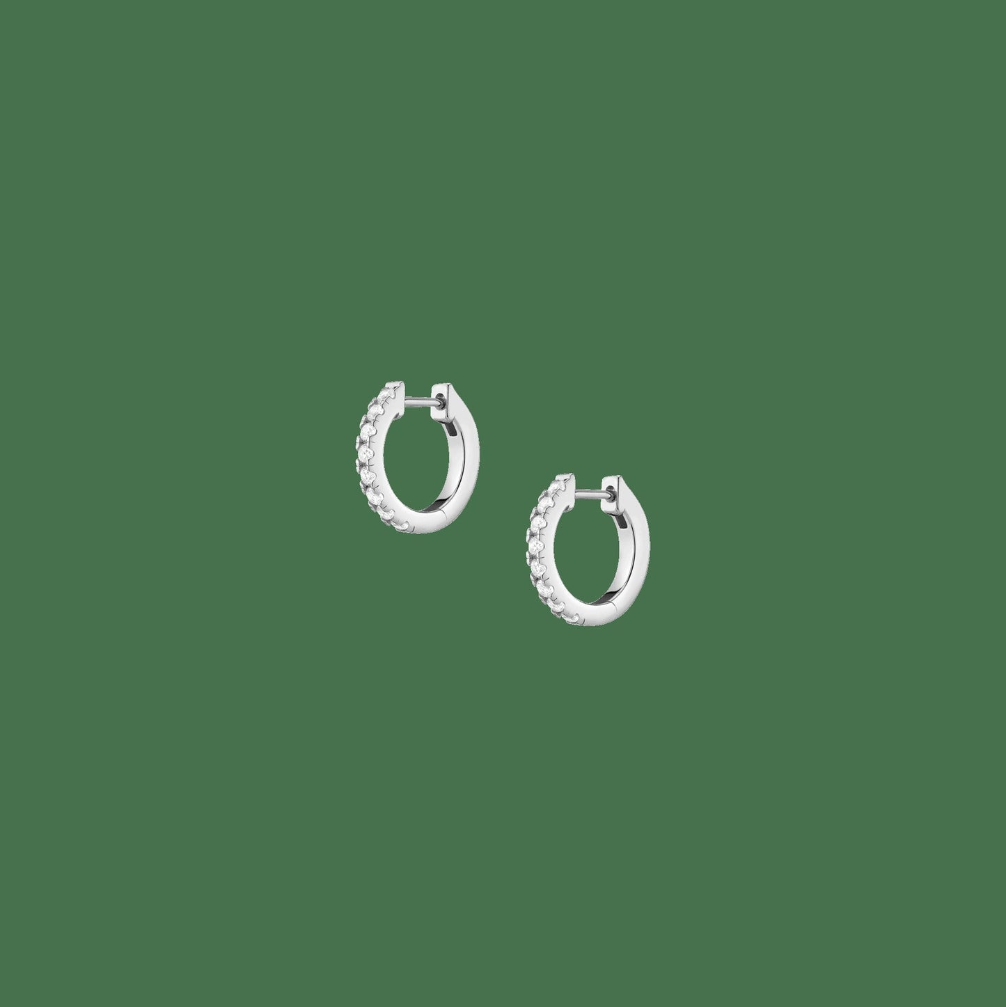 Lab Grown White Sapphire Huggie Earrings