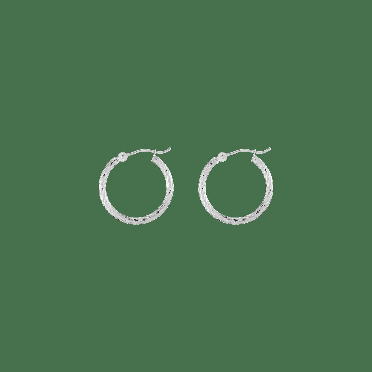 Thin Twisted Hoop Earrings (20mm)