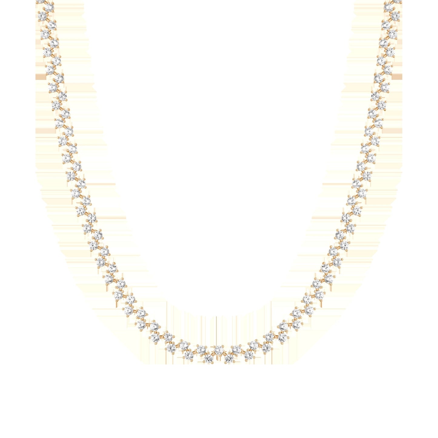 Floating Lab Grown White Sapphire Tennis Necklace