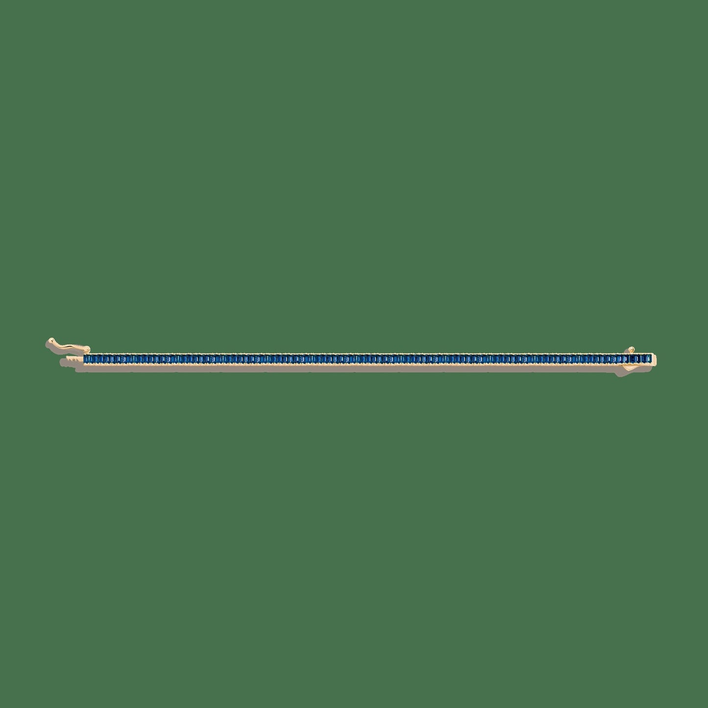 Lab Grown Blue Sapphire Baguette Tennis Bracelet