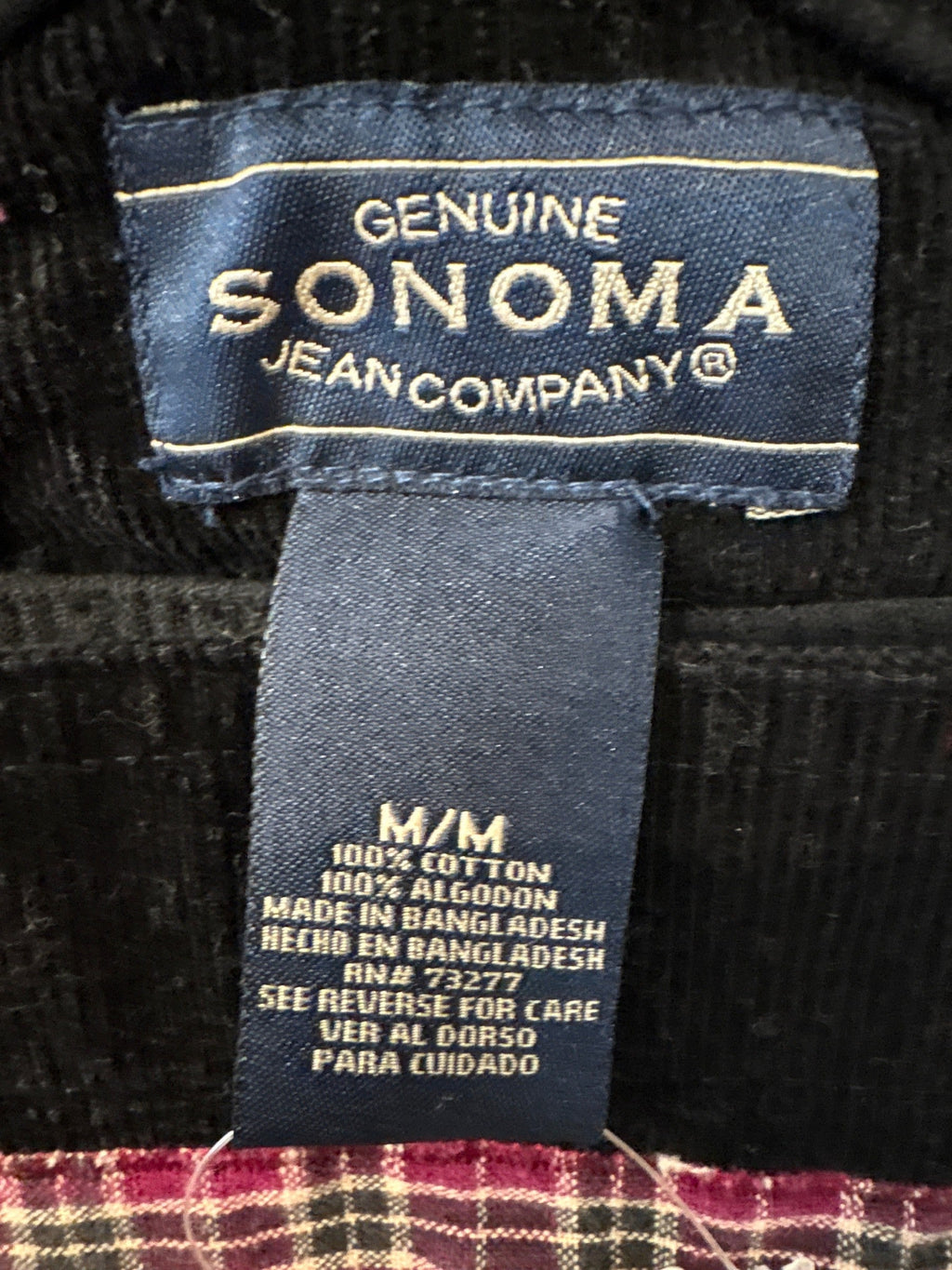 Sonoma Black Corduroy Overalls, M