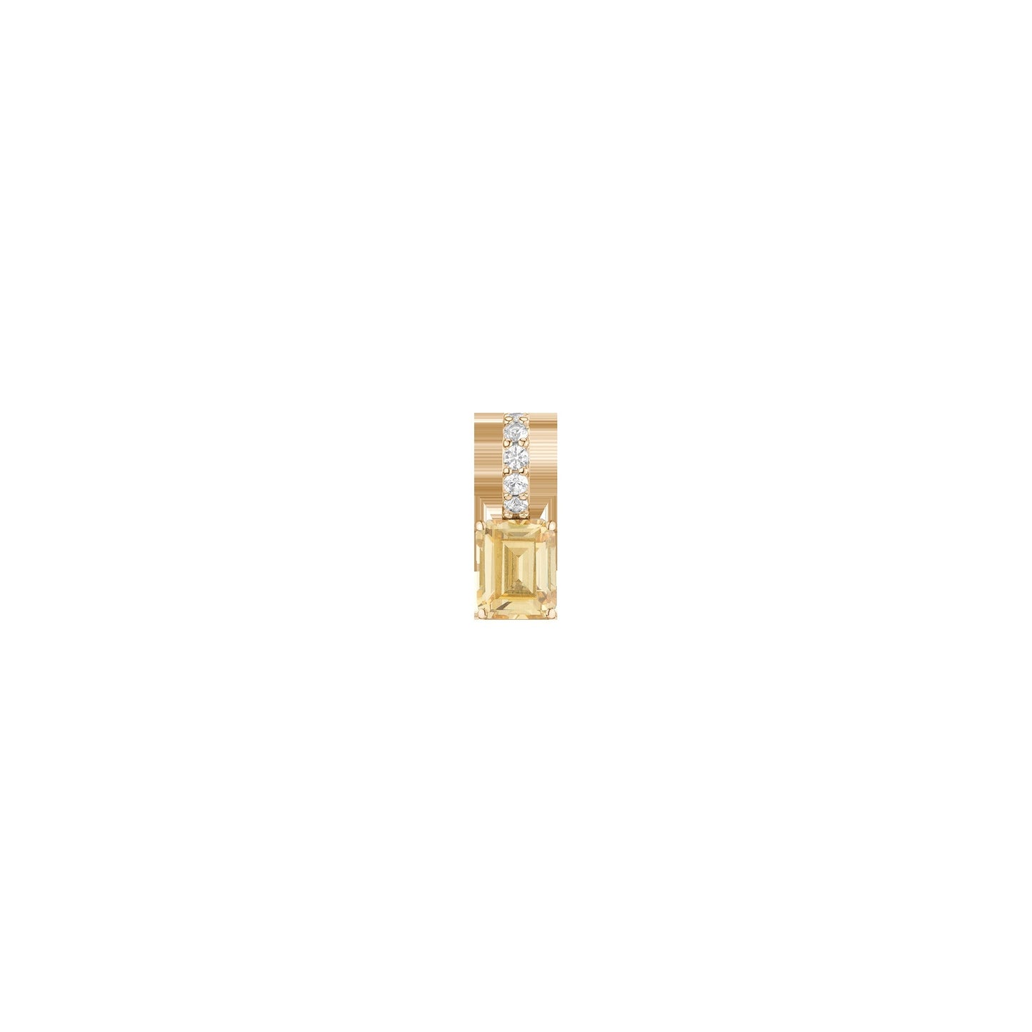 Emerald Cut Tennis Charm Pendant