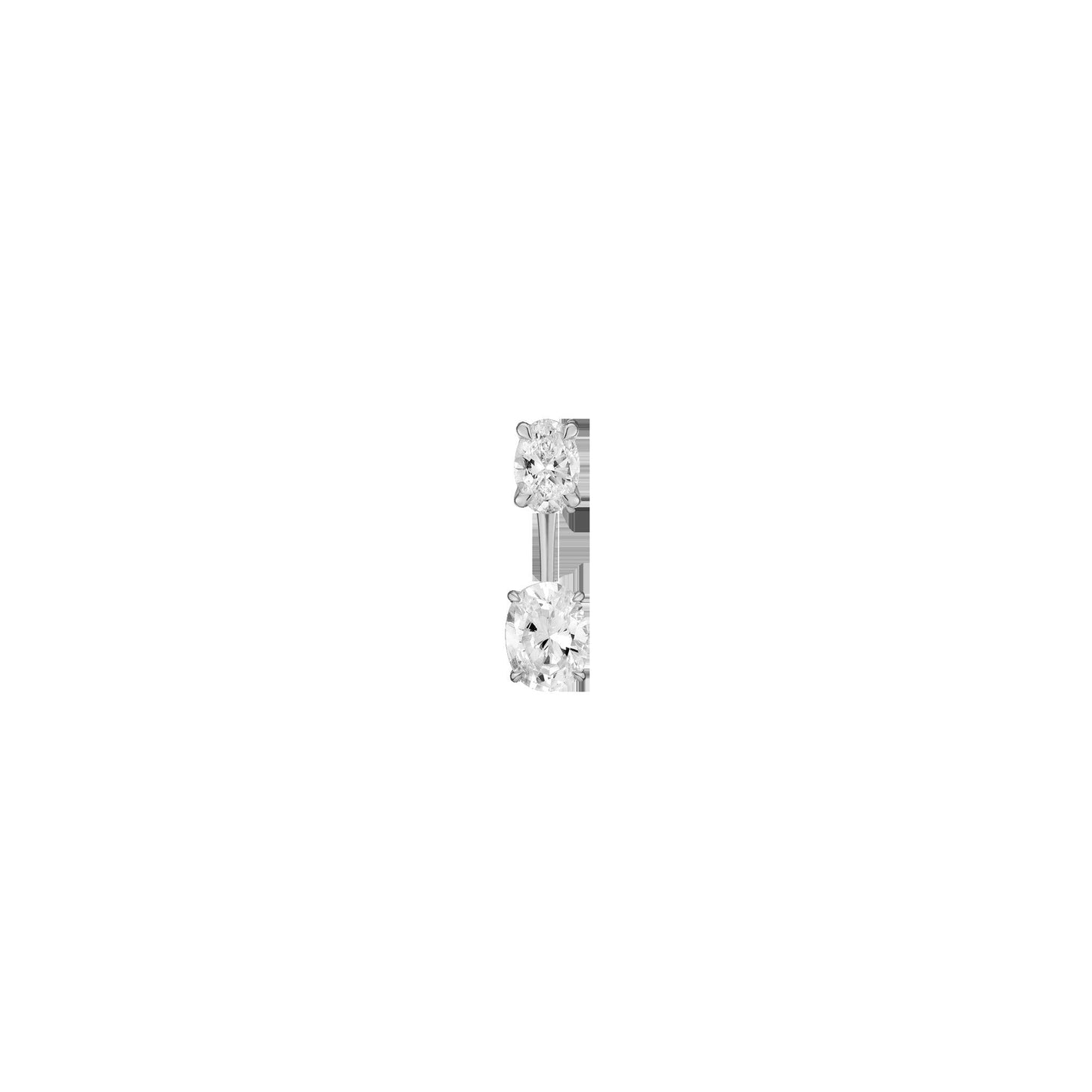 Lab Grown Diamond Ear Jacket - 1ct Oval Bottom Stone