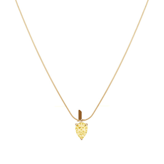 Aurate x Marilyn Monroe: Lab Grown Yellow Canary Pendant Necklace