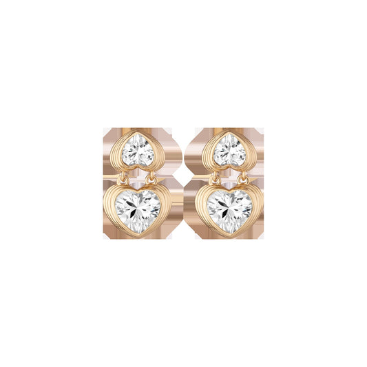 Radiant Heart Art Deco Drop Earrings