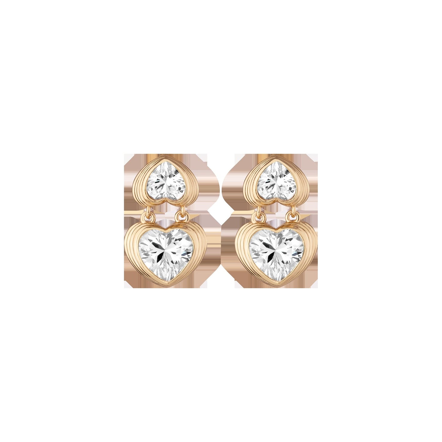 Radiant Heart Art Deco Drop Earrings