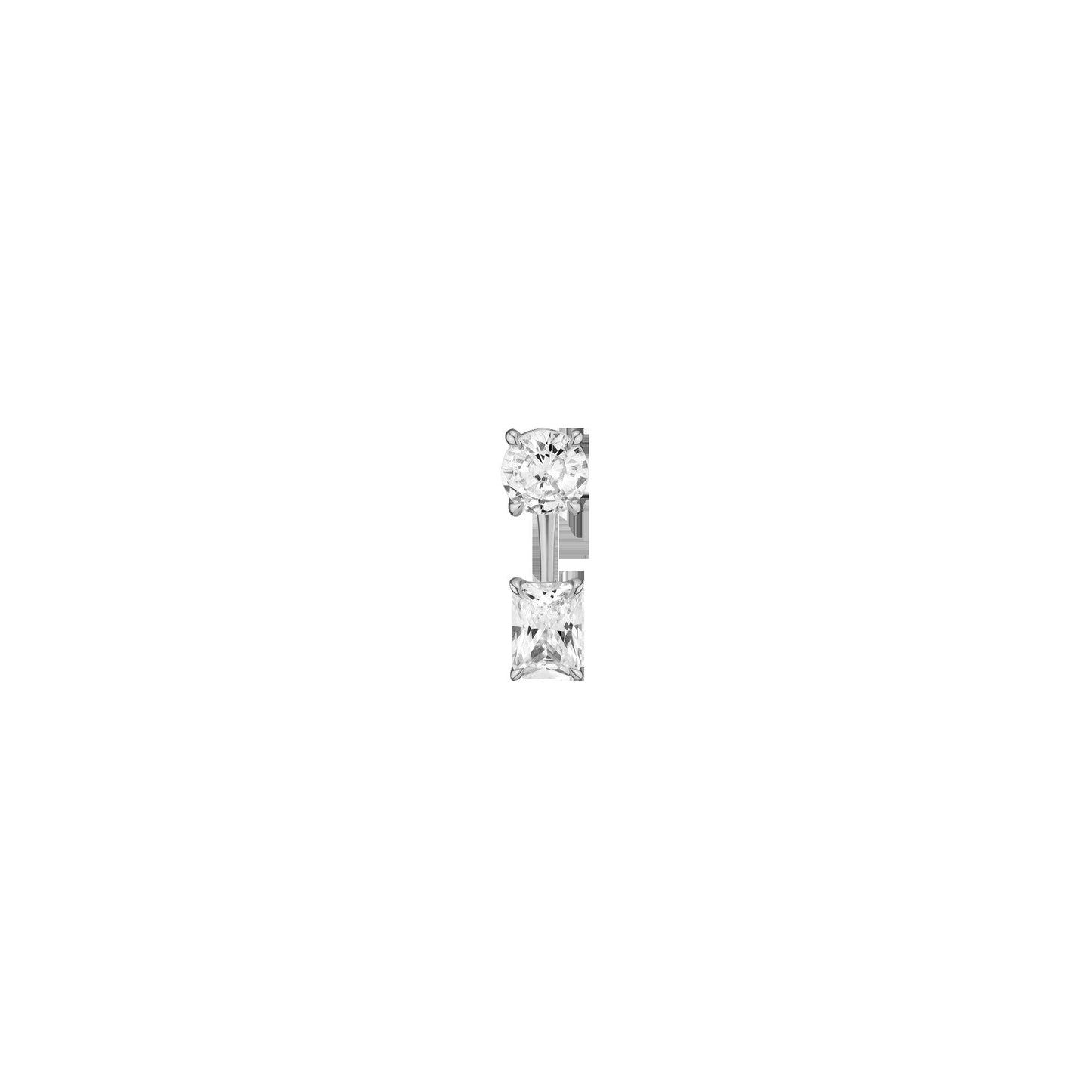 Lab Grown Diamond Ear Jacket - 1.5ct Emerald Bottom Stone